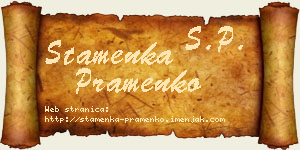 Stamenka Pramenko vizit kartica